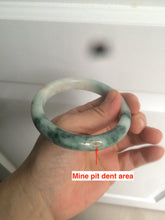 Load image into Gallery viewer, 59mm Certified type A 100%  Natural green/white/brown with green floating flowers slim Jadeite bangle AZ34-4364
