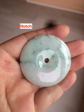 Load image into Gallery viewer, 100% Natural sunny green/pink/purple tropical beach jadeite Jade Safety Guardian Button(donut) Pendant/worry stone X123

