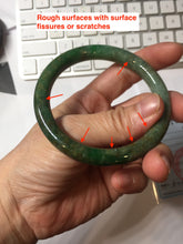 Load image into Gallery viewer, 55.5mm certified 100% natural Type A sunny green, oily dark green gray brown black Mountain After Rain(空山如洗) round cut jadeite jade bangle AZ174-1026
