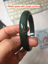Load image into Gallery viewer, 62mm certified 100% natural Type A oily dark green gray black(老油青) jadeite jade bangle BS176-0054
