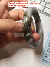 Load image into Gallery viewer, 58.5mm certified 100% natural Type A dark green purple red black Mountain Blossoms (山花烂漫)jadeite jade bangle PC256-0467
