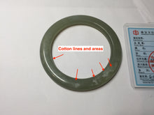 Load image into Gallery viewer, 55mm certified 100% Natural dark green gray flat nephrite bangle HN155-9687
