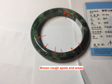 Load image into Gallery viewer, 59mm certificated Type A 100% Natural dark green/brown/black Jadeite Jade bangle AA103-9776
