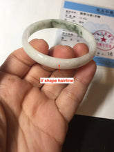 Load image into Gallery viewer, 50.2mm Certified Type A 100% Natural white with floating flowers/purple Jadeite Jade bangle BL92-4677
