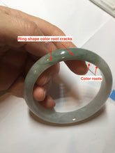 Load image into Gallery viewer, 57.5mm certified type A 100% Natural icy watery dark green/gray/black/purple Jadeite jade bangle PF38-5478
