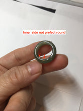 Load image into Gallery viewer, 100% natural type A ice watery oily dark green/gray/black(冰油青) jadeite jade band ring PC77

