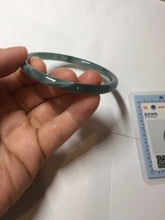 Load image into Gallery viewer, 54mm Certified Type A 100% Natural dark green/blue/gray with Guatemala slim round cut Jadeite bangle PH2-2348
