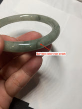 Load image into Gallery viewer, 55.8mm Certified type A 100% Natural  light green gray round cut Jadeite bangle PD38-9582
