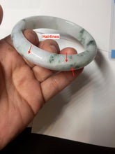 Load image into Gallery viewer, 56.8mm Certified Type A 100% Natural light purple white green with green floating flowers jadeite Jade bangle PB294-7301
