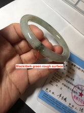 Load image into Gallery viewer, 54.2mm certified 100% natural type A certified light green with floating seaweed round cut jadeite jade bangle BM62-6610
