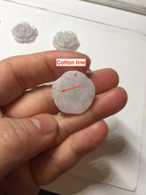 Load image into Gallery viewer, Type A 100% Natural light sunny green/white/purple(白底青) jadeite Jade rose flower Pendant BF150
