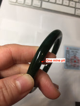 Load image into Gallery viewer, 56.5mm Certified 100% Natural Deep Pine Green/Black "Serene Ember Forest" Nephrite (red-skin nephrite 红皮碧玉) Bangle HT168-11-6179
