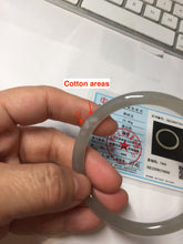 Load image into Gallery viewer, 58.5mm Certified 100% Natural Icy Watery Gray Very Light Smoky Purple (烟紫)  round cut Nephrite Bangle HN228-9110
