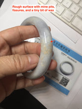 Load image into Gallery viewer, 62.5mm certified 100% natural Type A light purple/white jadeite jade bangle PA11-6113
