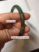 Load image into Gallery viewer, 57.4mm Certified 100% natural Type A oily dark green/ gray/brown (老油青) slim round cut jadeite jade bangle PB319-0599
