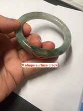Load image into Gallery viewer, 51.1mm certified 100% natural Type A dark green yellow gray round cut jadeite jade bangle H163-6011
