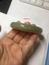 Load image into Gallery viewer, 54.2mm certified 100% Natural icy watery light beige pale pink gray white nephrite bangle HN124-1064
