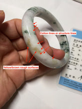 Load image into Gallery viewer, 57.7mm certified 100% natural green/purple/brown(Fu Lu SHOU) with green floating flowers jadeite jade bangle PD141-6311
