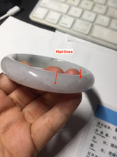 Load image into Gallery viewer, 58.5mm certified Type A 100% Natural white light green purple Jadeite Jade bangle PF68-0501
