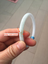 Load image into Gallery viewer, Sold please don't order. Thanks. 56.5mm 100% natural Type A light green white round cut jadeite jade bangle BL89-4671
