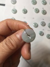 Load image into Gallery viewer, 15-19mm Type A 100% Natural light green purple white Jadeite Safety Guardian Button donuts pendant PH48 Add on item.
