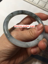Load image into Gallery viewer, 56.3mm Certified Type A 100% Natural dark green/purple/gray round cut Jadeite bangle AA129-6929
