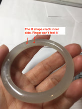 Load image into Gallery viewer, 50.8mm Certified 100% Natural icy white gray with flying snow nephrite jade bangle HN46-9154
