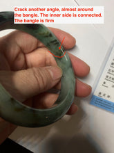 Load image into Gallery viewer, 58.7mm Certified 100% natural Type A dark green/sunny green/black/red/brown jadeite bangle PD81-9784
