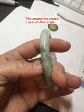 Load image into Gallery viewer, 56mm Certified Type A 100% Natural sunny green purple round cut Jadeite Jade bangle PB99-4951
