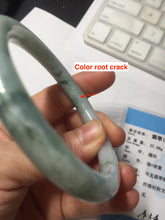 Load image into Gallery viewer, 56.9mm certified Type A 100% Natural green with green floating flowers Green Vines and Spring Blossoms(青藤与飞花)  round cut Jadeite Jade bangle PH216-3253
