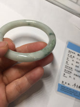 Load image into Gallery viewer, 51.5mm Certified Type A 100% Natural light green with floating green flowers round cut Jadeite jade bangle PB173-4721
