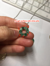 Load image into Gallery viewer, 16.3mm Type A 100% Natural sunny green Jadeite Safety Guardian Button donuts pendant PF52
