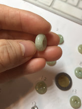 Load image into Gallery viewer, 12-13.2mm Type A 100% Natural light green yellow brown gray Jadeite Safety Guardian Button donuts pendant PF39 Add on item
