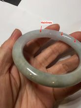 Load image into Gallery viewer, 54.6mm certified 100% natural Type A light gray white purple round cut jadeite jade bangle AA120-4902
