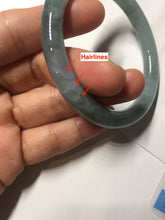Load image into Gallery viewer, 55.5mm Certified Type A 100% Natural dark green/purple/gray round cut Jadeite bangle AA127-6935
