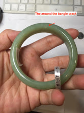 Load image into Gallery viewer, 55.5mm certified 100% Natural green/yellow super oily nephrite Jade bangle HE17-8450
