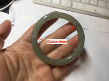 Load image into Gallery viewer, 53mm Certified 100% Natural light green/yellow/gray nephrite jade bangle HT125-3598
