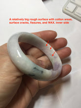 Load image into Gallery viewer, 50mm certified Type A 100% Natural light green purple yellow(FU LU SHOU) oval Jadeite Jade bangle BQ54-8192(Etsy listed))
