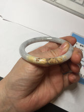 Load image into Gallery viewer, 54mm certified 100% natural Type A light yellow/white/purple/black(Wuji) round cut jadeite jade bangle BS9-9567
