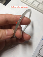 Load image into Gallery viewer, 54.5mm Certified Type A 100% Natural icy watery white/light green/light purple flat slim Jadeite Jade bangle BG224-8576
