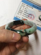 Load image into Gallery viewer, 54mm certificated Type A 100% Natural dark green/sunny green/white Jadeite Jade bangle BG40-3296
