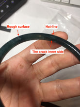 Load image into Gallery viewer, 58.8mm Type A 100% Natural icy black(冰乌鸡) blue gray Guatemala Slim Round Cut Jadeite Bangle PJ153-1373
