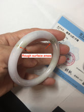 Load image into Gallery viewer, 54.3mm Certified Type A 100% Natural light green purple round cut jadeite Jade bangle E138-4942
