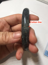 Load image into Gallery viewer, Sale! 100% Natural Certified 56 mm black/white (籽料青花) seed material round cut nephrite Jade bangle HHE105-5500
