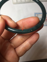 Load image into Gallery viewer, 60mm Certified Type A 100% Natural dark green/blue/gray with Guatemala slim round cut Jadeite bangle PH26-2336
