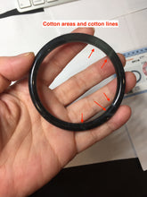 Load image into Gallery viewer, 57mm Type A 100% Natural half black(乌鸡) half icy blue (蓝水) Guatemala Slim Round Cut Jadeite Bangle PJ132-1375
