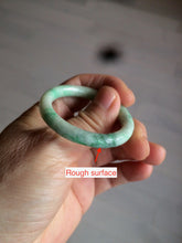 Load image into Gallery viewer, 35-38mm Type A 100% Natural sunny green/white Jadeite Jade kids bangle /scarf button group BF100
