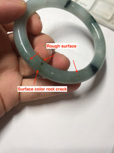 Load image into Gallery viewer, 55.5mm Certified Type A 100% Natural Dark Green Blue Gray Black Moonlit Ink (水墨月色) Round Cut Jadeite Jade Bangle AZ141-0759
