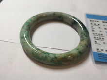 Load image into Gallery viewer, 58mm Certified Type A 100% Natural Sunny Green Brown with Green Floating Flowers round cut Jadeite Jade Bangle PC211-6216 58/11.3/10.6mm
