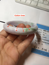Load image into Gallery viewer, 59.5mm certified 100% natural Type A sunny green/purple white jadeite jade bangle PC197-1217
